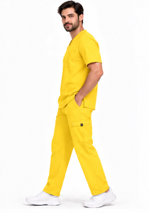 Ensemble de 3 pièces d'uniformes médicaux souples et respirants avec veste assortie pour médecins, pharmaciens et personnel hospitalier - Product Image 3