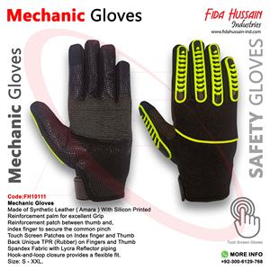 Nouveauté Gants de travail de sécurité en cuir synthétique noir très vendus pour l'extérieur Gants de mécanicien tendance en cuir au Pakistan - Product Image 6