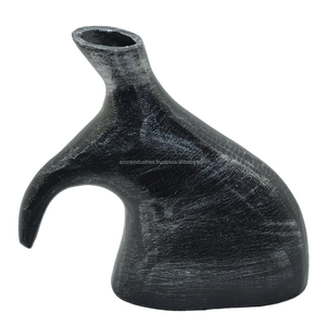 Cheap <b>Cast</b> Aluminium Moon Shape Small Decorative Flower Vases with Black Bronze <b>Powder</b> Coated with Lining by Azora Industries - Product Image 4