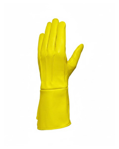 Genuine Leather Medieval Gauntlet <b>Gloves</b> Long Cuff Knight <b>Gloves</b> for Men Premium Yellow Costume Vintage We - Product Image 4