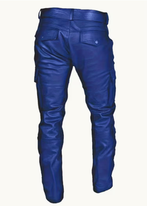 กางเกงทำงานผู้ชาย Spezia International สีน้ำเงิน ผ้าโพลีเอสเตอร์ เอวสูง กระเป๋าหลายช่อง ทรงตรง เอวยางยืด เคลือบ PU สำหรับฤดูหนาว - Product Image 6
