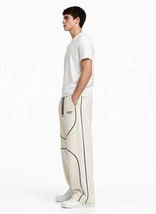 Pantalones Deportivos de Forro Polar para Hombre ONETEN, Color Gris, Cintura Alta Elástica, Bordados, Corte Holgado Informal, Tejido Transpirable, para Invierno - Product Image 4