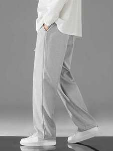 <b>Men's</b> Canvas Lightweight Gradient Color Waterproof Sweatpants Drawstring Closure Elastic Waist Side Pockets Casual Joggers <b>Red</b> - Product Image 2