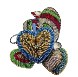 Porte-clés personnalisables en perles de verre artisanales Rani violettes sur le thème de l'amour - Souvenir DIY pour Thanksgiving, Noël, Nouvel An chinois - Product Image 2