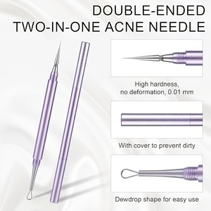 Purple Blackhead Remover Needle with Dual Tips for Face Acne Extraction Tool Facial Spot <b>Extractor</b> Tool - Product Image 6