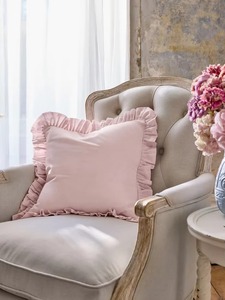 Luxury 100% Pure Linen Cushion Cover with Ruffle Edge <b>Soft</b> Breathable Solid Color <b>Pillow</b> Cases - Product Image 3