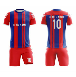 Custom Men's Soccer Jersey Set Red <b>White</b> Striped Sublimated Moisture Wicking Athletic Fit Short Sleeve All Seasons - Product Image 2