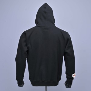 Men's Black Embroidered Hooded Zipper Sweatshirt Oversized Cotton French Terry Casual OEM Autumn Breathable Streetwear Fashion - Product Image 2