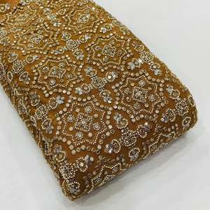 High Quality Beaded Embroidery Fabric Premium Fashion Textile with Handmade Beadwork for Wedding and Designer Wear - Product Image 4