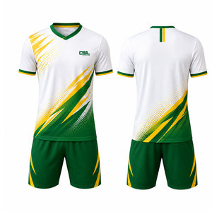 ชุดฟุตบอลแบบกำหนดเอง เสื้อและกางเกงขาสั้นแบบซับลิเมชั่น สำหรับทีมฝึกซ้อม การแข่งขันลีก และการแข่งขันสโมสร - Product Image 1