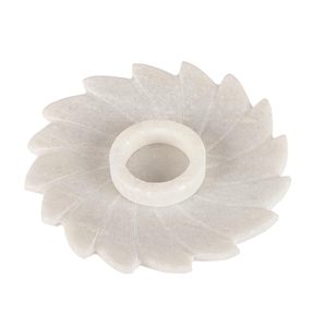 Support de bougie chauffe-plat en marbre blanc fait main, motif lotus, avec pétales de rose, plateau décoratif pour centre de table, décoration intérieure, méditation et spa - Product Image 2