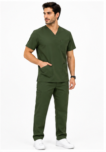 mens doctor nursing <b>scrub</b> set <b>jogger</b> pants breathable stretch medical uniform hospital work clothes custom logo professional - Product Image 5