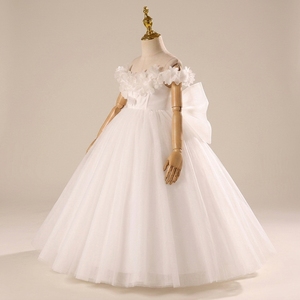 Nueva Colección Florenza, Vestido de Niña para Damas de Honor, Color Marfil, con Lazo Floral 3D, Vestido de Princesa para Fiesta de Bodas, Fabricante OEM ODM - Product Image 2