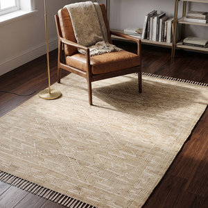 Modern Handwoven Beige Cream Jute <b>Rug</b> Geometric Diamond <b>Tribal</b> Pattern Flatweave Anti-Slip Thick Kilim Area Carpet Home Decor - Product Image 5