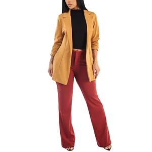 Costumes de bureau formels pour femmes, automne-été, pantalon ajusté à devant plat, design personnalisé BD - Product Image 2