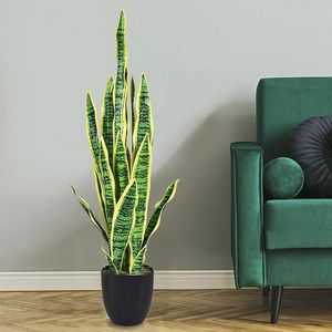 Pianta di Serpente Artificiale per Interni ed Esterni, 35,5 Pollici, Verde, Decorazione per la Casa - Product Image 1