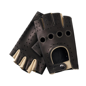 Work <b>Gloves</b> Leather For Driver Hand And ARM Safety Half Finger <b>Thin</b> Section Breathable Bike Driver Sun defence <b>Gloves</b> - Product Image 1