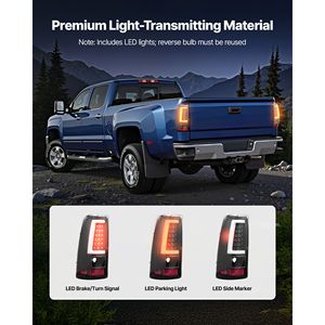 Feux arrière compatibles pour Chevrolet Silverado 1500/1500 HD 2003-2006 et Chevrolet Classic 2007, 2 pièces, ambre, Dri - Product Image 4