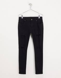 กางเกงยีนส์เดนิมดีไซน์ทันสมัยสไตล์ใหม่ ผู้ผลิตจากปากีสถาน แฟชั่นทรงเข้ารูป กางเกงยีนส์ขาดสีดำแบบสั่งทำพิเศษสำหรับผู้ชาย - Product Image 1