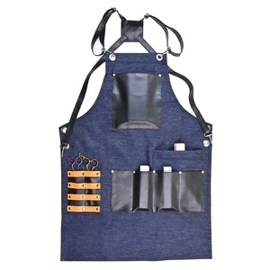 Delantal de peluquería de cuero con bolsillos para herramientas, capa de barbero duradera para hombres - Product Image 2