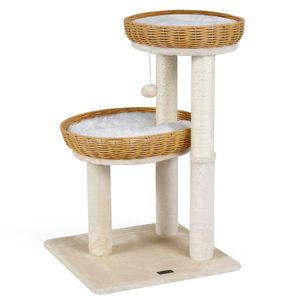 Torre per Gatti da Interno a Più Livelli con 2 Cesti in Vimini e Posti di Tiraggio in Sisal per Arrampicata e Graffiatura per Gatti e Animali Domestici - Product Image 3