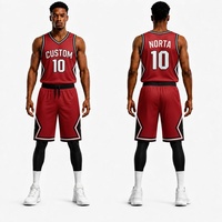 Conjunto de Uniforme de Baloncesto Sublimado Personalizado de Verano, Unisex, Sin Mangas, Cuello en V, Transpirable, de Poliéster, Jersey de Equipo
