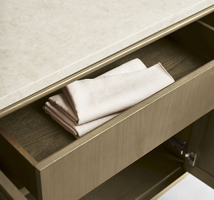 ตู้ไซด์บอร์ดไม้มะฮอกกานีทรงยาวสไตล์โมเดิร์นมินิมอล 4 ลิ้นชัก พร้อมกระจกโชว์สินค้า หรูหรา เหมาะสำหรับห้องนอนและห้องรับประทานอาหาร - Product Image 5