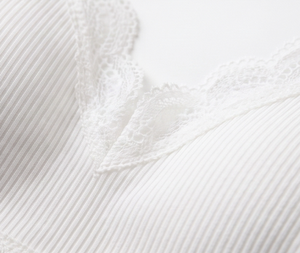 Conjunto de sujetador sin aros y bragas hipster blancas para mujer con ribete de encaje, tiro medio, 100% algodón, transpirable, ropa interior elegante - Product Image 6