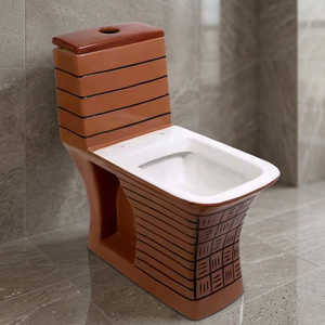 WC monobloc de luxe en porcelaine colorée, à poser au sol, pour salle de bain haut de gamme - Product Image 6