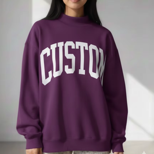 Compre al por mayor OEM: Sudadera de invierno para mujer, larga, de forro polar, con cuello simulado, personalizada, informal, holgada, transpirable - Product Image 1