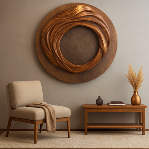 Sculpture murale unique en bois organique, sculpture murale en bois artisanale pour la décoration murale du salon - Product Image 3