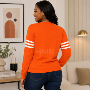 HMR Sisterhood Sorority Acrylic Luxury Deep V-Neck <b>Cardigan</b> Girls Solid Pattern Short Button Front <b>Cardigan</b> <b>Sweater</b> - Product Image 4