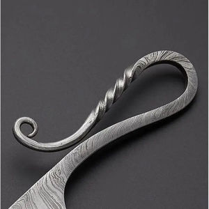 มีดครัวเหล็กดามัสกัสแบบโบราณ ทำมือตามสั่ง ยี่ห้อ Burraq  ใบมีดแบบไม่ปรับได้ ขนาดมาตรฐาน - Product Image 5