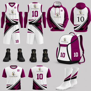 Classical Trends Custom Basketball Uniform Set Plain Dyed Jersey Shorts Hoodie Backpack <b>Socks</b> Shoes Unisex Adult Winter 100% - Product Image 1