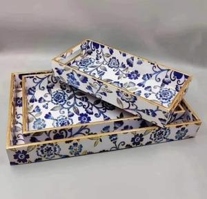 Bandeja de Servicio de Madera Ecológica de Diseño Moderno y Lujoso, Impresa, para Uso en Restaurantes y Bodas, Suministro al por Mayor - Product Image 1