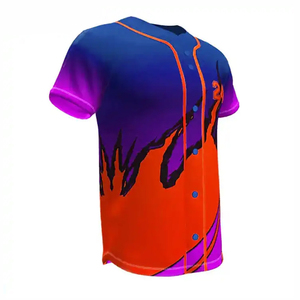 Maillot de baseball respirant à séchage rapide en 100 % polyester, manches courtes, vêtements de sport, personnalisable avec le nom de l'équipe, vente chaude OEM/ODM - Product Image 2