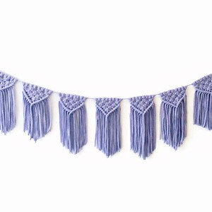 Guirlande murale en macramé bohème, tissée à la main, avec pompons, en corde de coton, décoration pour salon, chambre à coucher - Product Image 5