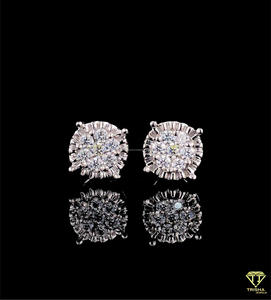 Round Moissanite Diamond <b>Stud</b> Earrings In 925 Sterling <b>Silver</b> Luxury Fine Jewelry For Women - Product Image 2