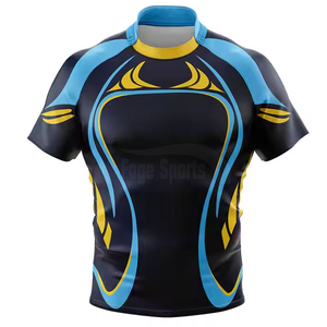 Custom Logo Rugby Jersey Men’s Athletic Shirt Breathable Lightweight Sports Tee for Team Uniform Use - Product Image 1