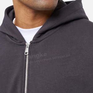 Winter Luxury Drop Shoulder Vintage Custom Heavy Weighted 100% Cotton Thick Boxy Half Zip Hoodie - Product Image 6