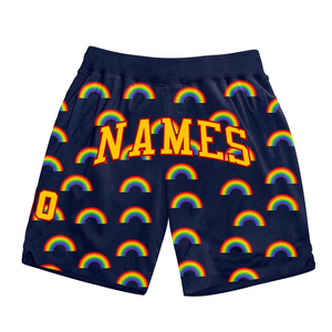 Shorts de basketball personnalisés en maille polyester épaisse pour homme et femme, impression par sublimation intégrale, entrejambe de 6 pouces, collection été - Product Image 4