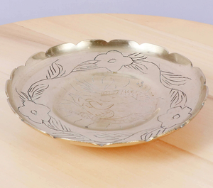 Plateau de service en aluminium argenté Offre Spéciale design de fleurs martelées plateau de service rond en métal le plus vendu produit exigeant personnalisé - Product Image 6