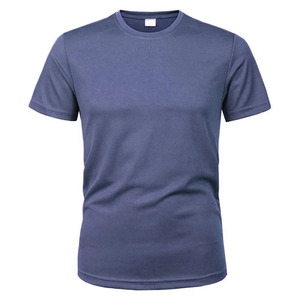 T-shirt pour homme à manches courtes, couleur unie, séchage rapide, coupe classique, col rond, longueur normale, jersey décontracté, 100% coton, respirant - Product Image 6