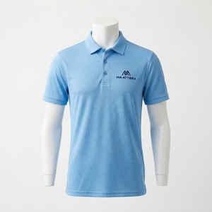 Camiseta Polo Azul Claro Personalizada para Hombre, Manga Corta, Ropa Deportiva de Golf, Uniforme de Trabajo, Fabricante Mayorista OEM ODM - Product Image 1