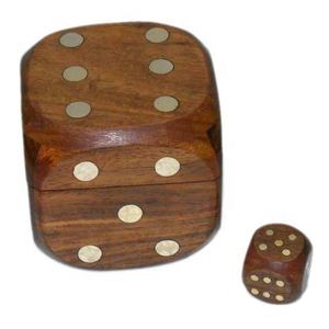 Producto estándar superior, caja de madera única, incrustaciones pulidas, dados decorativos de forma cuadrada de madera Sheesham para el hogar y los juegos de alta calidad - Product Image 2