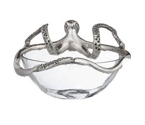 Bol élégant en aluminium en forme de pieuvre pour la décoration intérieure, la table à manger, le salon, ou comme sculpture décorative. - Product Image 2