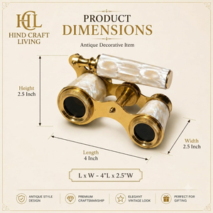 Jumelles d'opéra vintage en laiton, style nautique antique, mini-télescope, cadeau de collection et décoration intérieure - Product Image 4