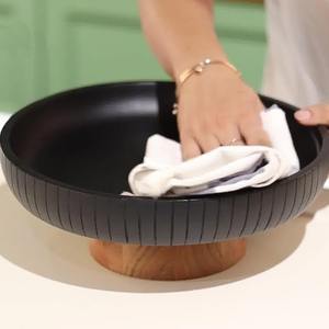 Cuenco de madera estilo antiguo apto para alimentos, ideal para ensaladas de frutas, patatas fritas, alimentos secos, o como cuenco decorativo para mesa de centro o exhibición en la cocina. - Product Image 6