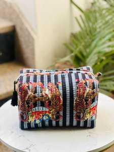 Bohemian Tassel Waterproof Eco-Friendly Cosmetic Bag Medium Size Zipper Closure Cotton Textile Portable <b>Travel</b> <b>Pouch</b> - Product Image 1