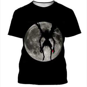 เสื้อยืดอนิเมะเดธโน้ต แขนสั้น คอกลม ทรงหลวม ผ้าฝ้าย 100% ป้องกันขนร่วง พิมพ์ลายสกรีน สีดำ สำหรับผู้ชาย - Product Image 2